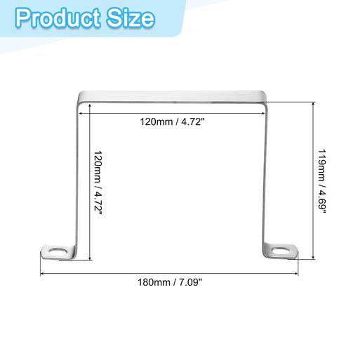 uxcell 1Pcs U Shaped Connector Bracket, 120x20mm 304 Stainless Steel Pipe Strap Clamps for Door Shed Closed Bar Holder Strut Channel