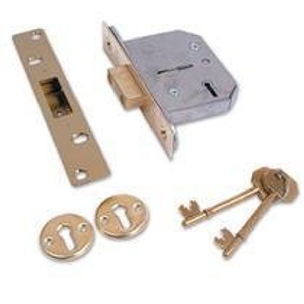 ERA 201-31 Viscount 5 Lever High Security Mortice Deadlock - Brass Effect, Multi, 2.5-inch/ 64mm