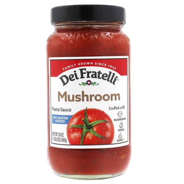 Dei Fratelli Mushroom Pasta Sauce (24 oz. jars; 8 pack) - No Water Added - Never from Tomato Paste - 5th Generation Recipe