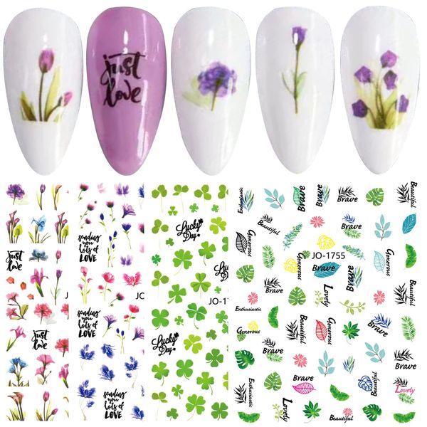 LANODO 6 Pcs Nail Stickers, Beautiful, 3D, Spring and Summer, Flower Plants, Multiple Styles, DIY Nail Sticker Set