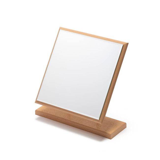 Horiuchi Mirror Industry Wood Stand Mirror M Wood Grain Makeup Mirror Tabletop Mirror, Stylish, Adjustable Angle, Interior Makeup Mirror, Made in Japan