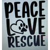 Peace Love Rescue Pet Decal