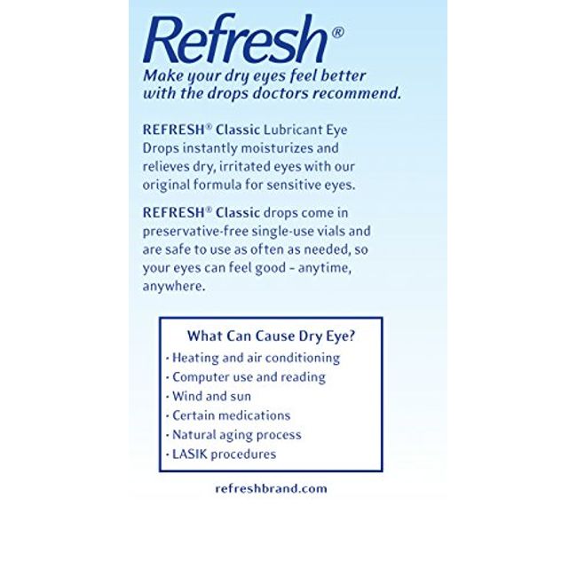 Refresh Plus Lubricant Eye Drops, Preservative-Free, 0.01 Fl Oz Single-Use  Containers, 50 Count, Packaging May Vary