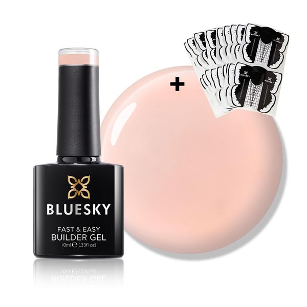Fast and Easy Builder Gel Bundle - Dusty Rose 10ml plus 50 x Nail Form Stickers