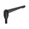 sourcing map M10 x 20mm Adjustable Knobs Handle Male Thread Push Button Ratchet Quick Release Locking Rotating Bolt for Lathe Machinery, Black