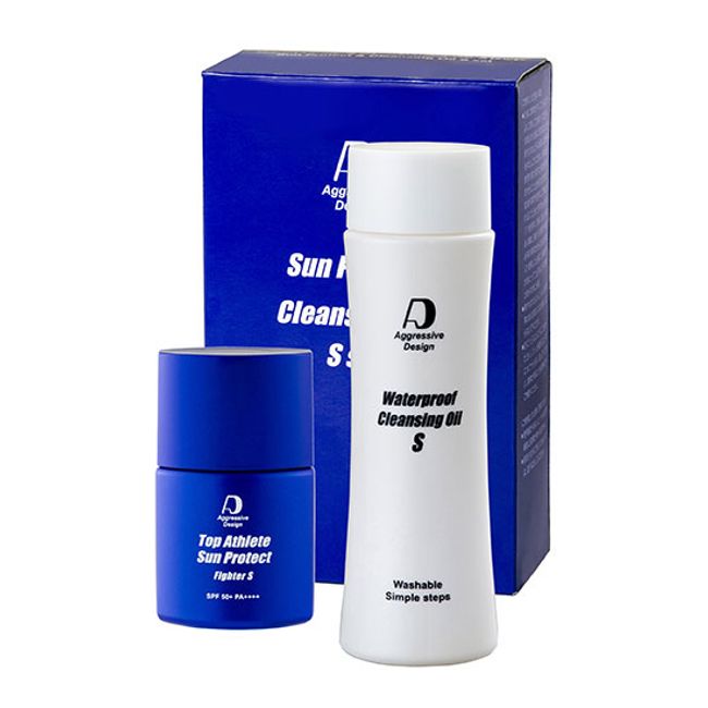 (1) Aggressive Design Sun Protection S &amp; Cleansing S Set [Sunscreen] [Waterproof] [SPF50+PA++++] [PA++++]