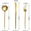 Gold Silverware Set 60 Piece,Titanium Gold Plated Stainless Steel Flatware Set