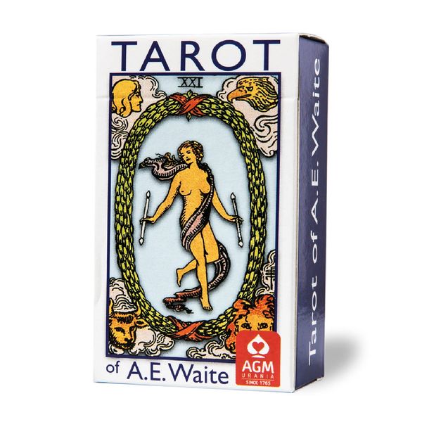 Tarot Cards, 78 Cards, Rider Edition, Tarot Divination, Arthur Edward Edition, Blue Edition, Tarot of A.E Waite Mini; Japanese Instruction Manual Included