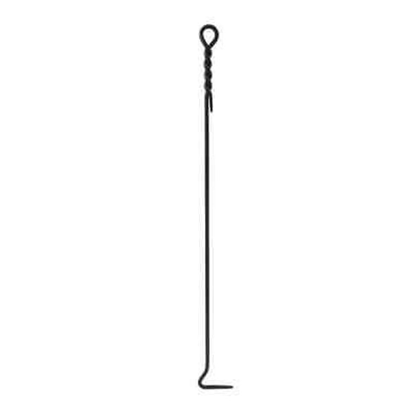 36"Tall Black Extra-Long Rope Design Fireplace Poker