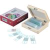 AmScope 25 Glass Prepared Microscope Slides with Wooden Box