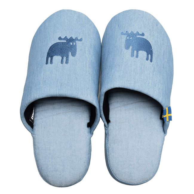 moz sweden moz slippers stretch denim L blue