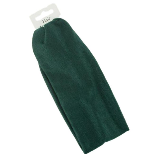 Bottle Green Plain Stretch Boho Headband Hair Band 7cm (2.8")