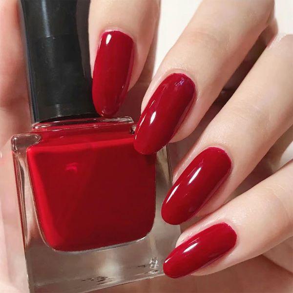 COSMOO 13ml Red Quick Dry Nail Polish, Red Vegan Chip-Resistant Long-Lasting Nail Lacquer for Nail Art Varnish, 0.43 fl oz