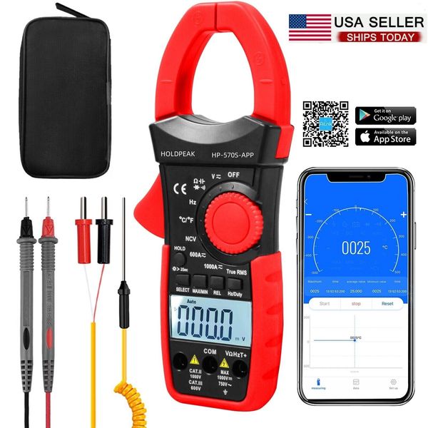 6000 Counts Digital Clamp Meter Multimeter True RMS AC DC Current Volt Amp Meter