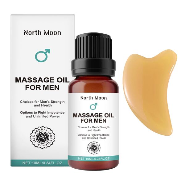 Liameph Medilisk Men Essential Oil,10ml Men Essential Oil Medilisk,Natural Energy Massage Essential Oil for Men,Easy to Carry Suitable for All Skin Types with 1 Beauty Massage Scraper
