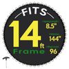 Trampoline Jumping Mat Replacement,Fits 14 ft Frame with 96 v-rings 8 Row Stitch