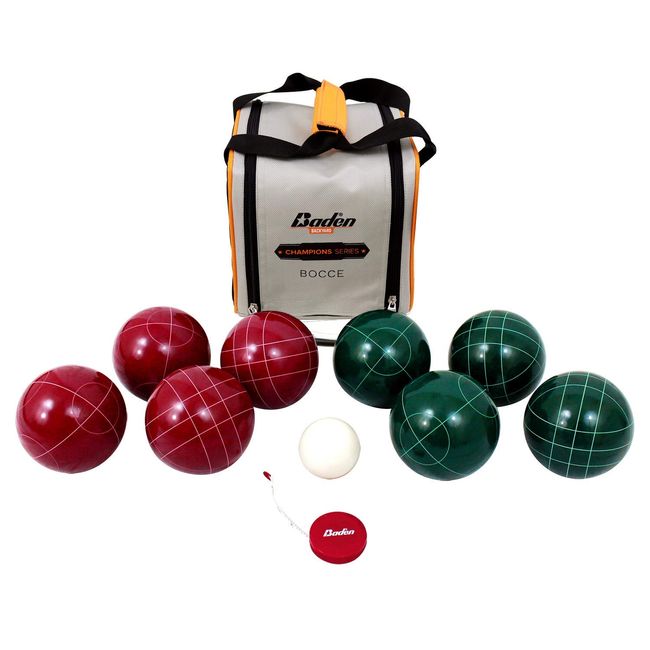 Baden Champions Bocce Ball Set – Official Size 107mm & Official Weight 920g with Carry Case and Measuring Tape