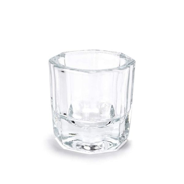 Glass Dappen Dish Crystal Cup Dappen Dish for Nail Art Acrylic Powder Nail Art Tools (2#No Lid)