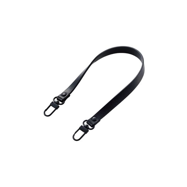 Elecom P-STCAHPLBK Smartphone Hand Strap, Leather, Strap Seat Sold Separately, Fall Prevention, Black