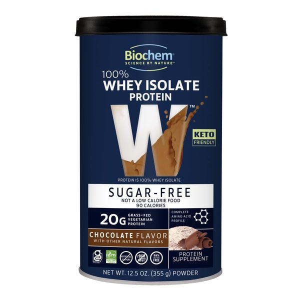 Biochem 100% Whey Sports Nutritional Drink, Chocolate Fudge, Sugarfree, 12.5 Ounce