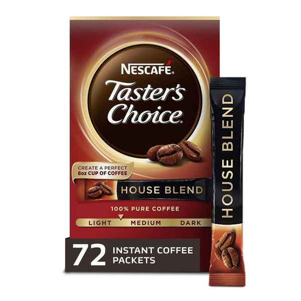 NESCAFE Taster's Choice House Blend Instant Coffee 12 Boxes 72 Packets