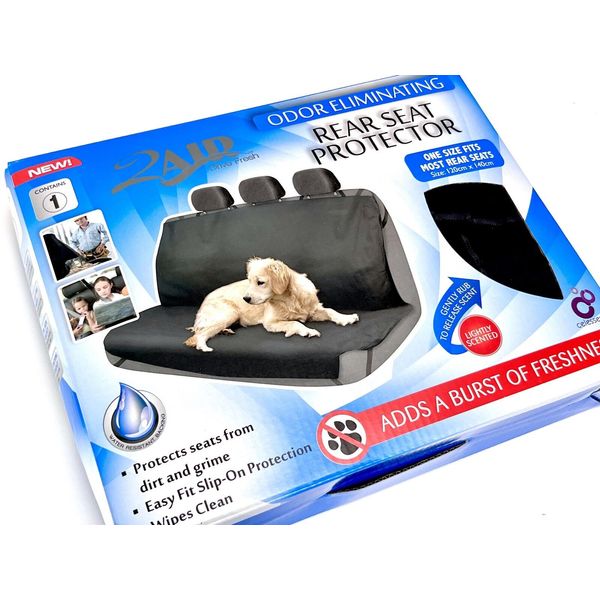 2Air Drive Fresh Pet Odor Eliminating Rear Seat Protector Cover Car & SUV Black