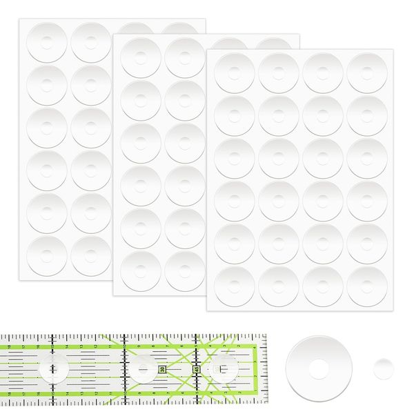 72Pcs Non-slip Silicone Grips for Quilt Templates, Quilting Rulers Sewing Rulers, Non-Slip Ruler Grip Rings, Adhesive Backing Rings Grips for Sewing Rulers