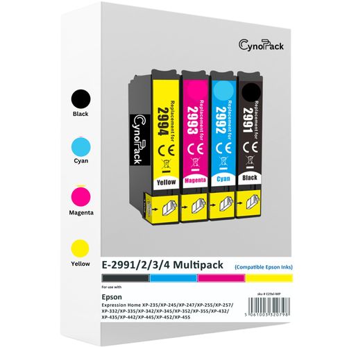 Cynopack 29xl Compatible Epson Ink Cartridges Multipack for Epson Expression Home XP-342 XP-335 XP-235 XP-442 XP-352 XP-247 XP-255 XP-332 XP-345 XP-432 XP-435 Strawberry Inks Printer