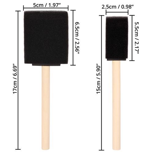 Kurtzy 20 Pack Foam Paint Brushes - Two Sizes - Wood Handle Sponge Paint Brush Set - Painting Tool for Acrylics, Oils, Stains & Watercolours - Arts & Craft Supplies
