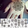Inateannal 4 Sheets Black Lace Tattoo Stickers for Bridal Wedding Vintage Floral Hand Back Fake Tattoo Body Transfers Temporary Tattoo Stickers for Women Girls