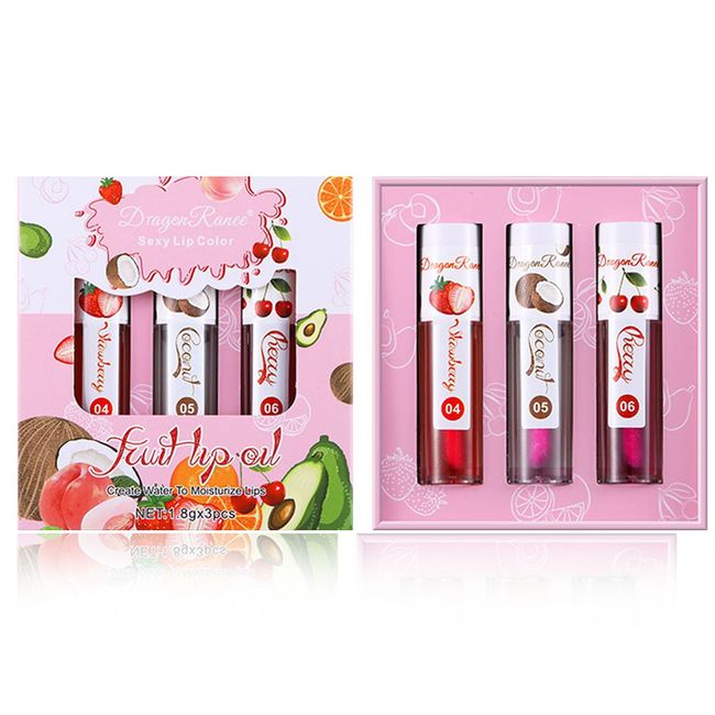 CAHIUYOA 3PCS Color Changing Lip Gloss Set,Plumping Lip Oil Moisturizing Lip Balm Magic Lipstick Lip Stain Lip Gloss Oil Tinted for Lip Care and Dry Lip - Set B