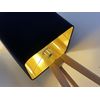 Navy Blue Velvet Brushed Gold Square Lampshade