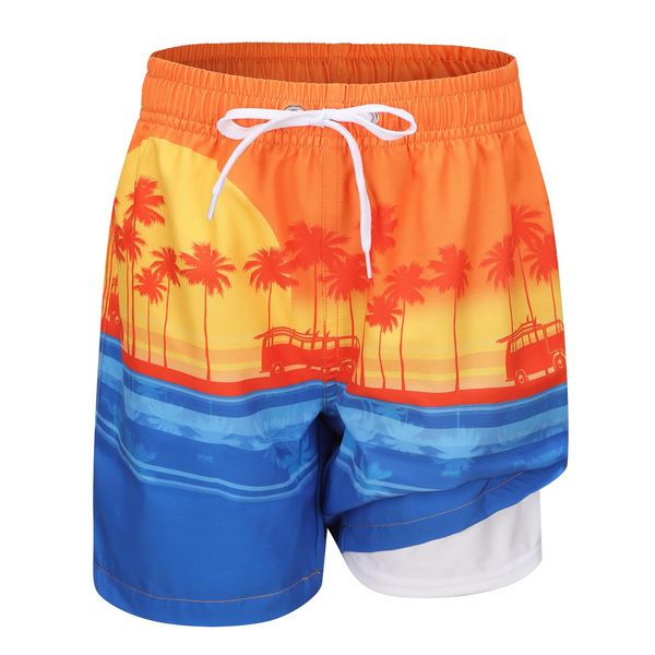 Badehose Kinder Jungen Badeshorts Kompression Innenhose Boardshorts Hawaii Strand Shorts 152 158/13-14 Jahre