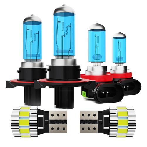 ZPXGIZT Light Bulbs Fit For Ford Focus 2008-2011, High Performance Halogen Headlight Bulb And License Plate Lights Combo, 9008 H11 High Low Beam Fog Lights, 6000K White Light, Pack of 6