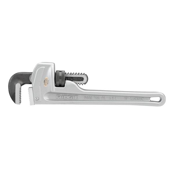 RIDGID 31090 Model 810 Aluminium Straight Pipe Wrench, Plumbing Wrench,Silver,10-inch