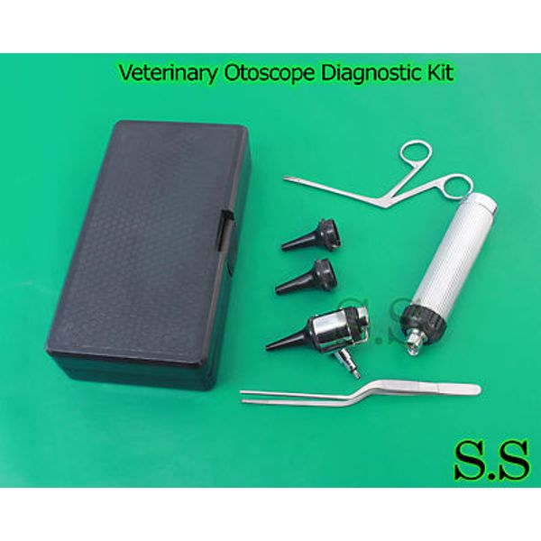 NEW Veterinary double lens Operating OTOSCOPE Diagnostic Kit Set