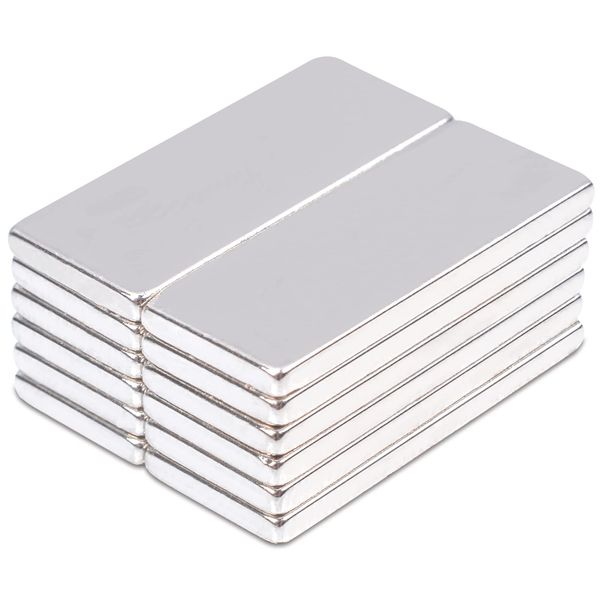 Strong Magnets, Square Magnets, Neodymium Magnets, 0.8 x 0.3 x 0.06 inches (20 x 8 x 1.5 mm), Cuboid Strong Magnets, Small Rectangular Magnets, Super Strong Rod Magnets, Suitable for DIY, Architectural Science, Crafts, Office, Tool Storage, Refrigerator, 