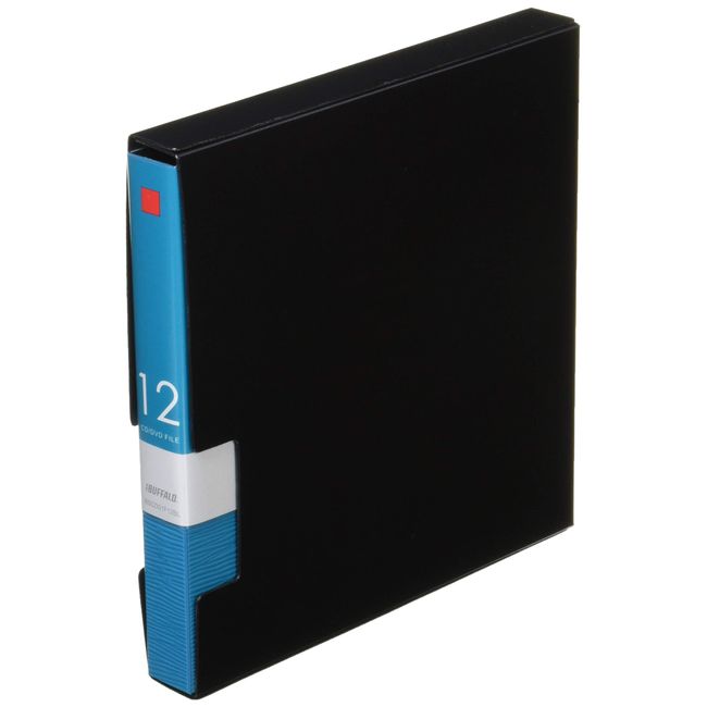 Buffalo BUFFALO BSCD01F12BL CD & DVD File Case, Book Type, Holds 12 Cards, Blue