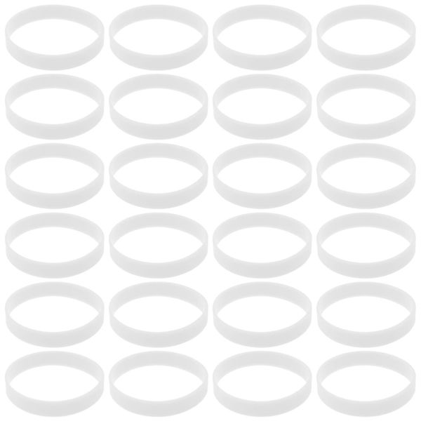 Ipetboom 100pcs Silicone Wristbands, Silicone Bracelet Luminous Glow in The Dark Bracelets Glow Bracelets Wristbands Glow Bands White Silicone Wristbands for Party Favors