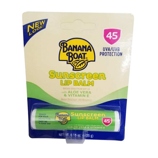 Banana Boat Lip Balm with Aloe Vera and Vitamin E SPF 45 - 0.15 oz (4.25 g)