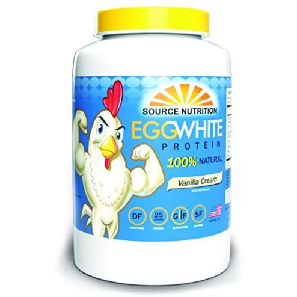 HK Mall TradeKing 2 lb Egg White Protein Powder by Source Nutrition - 25g Pure Muscle Building Dairy-Free Vanilla Cream