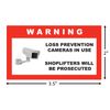 Loss Prevention Cameras In Use Security Warning Stickers / 6 Pack + FREE Ship