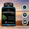 Premium Pterostilbene Supplement – Pterostilbene with Resveratrol & Quercetin – Supports Healthy Aging – Natural Source Pterostilbene 100mg per Serving – 60 Capsules