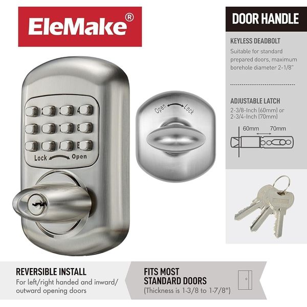 Keyless Deadbolt Keypad Entry Door Lock Zinc Alloy Sabbath Lock 100% Mechanical