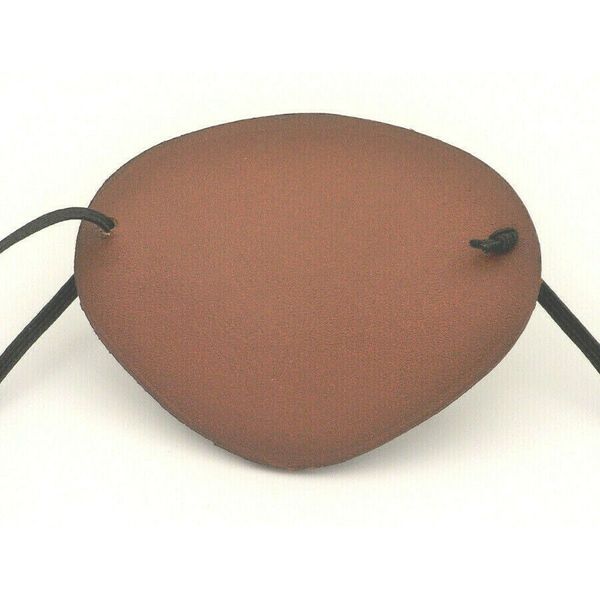BROWN LEATHER Eye Patch, Replaceable Elastic, Hand Made --WORLD'S BEST EYE PATCH