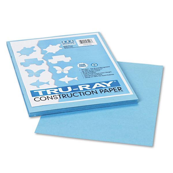 Pacon Construction Paper, 76lb., 9"x12", 50/PK, Sky Blue, Sold as 1 Package