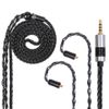 FDBRO Silver Plated Wire Earphone Replacement Wrist Cable Metal Plug (MMCX, 2.5mm+Black)
