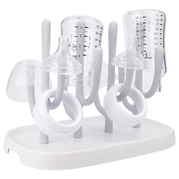 Baby Bottle Drying Rack, Space Saving Bottle Dryer Holder for Bottles, Nipples, Pump Parts, Cups