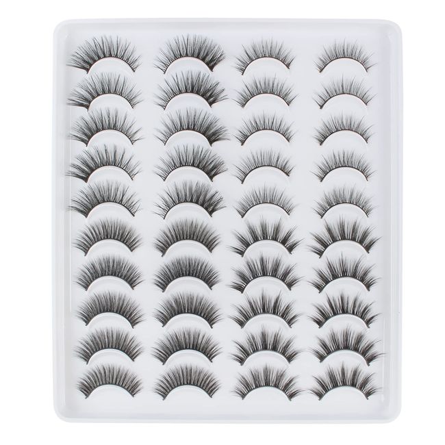 Künstliche Wimpern Natural Look 20 Paar Fluffy Fake Eyelashes 4 Stile Wispy Falsche Wimpern Faux Nerz Weiche Fake Lashes Wimpern Wiederverwendbar Von Parriparri…