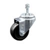3 Inch Hard Rubber Wheel Swivel 3/8 Inch Threaded Stem Caster Service Caster